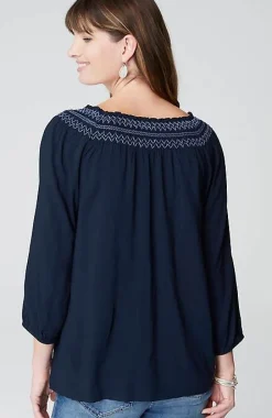 Smocked Two-Way A-Line Top | Jjill