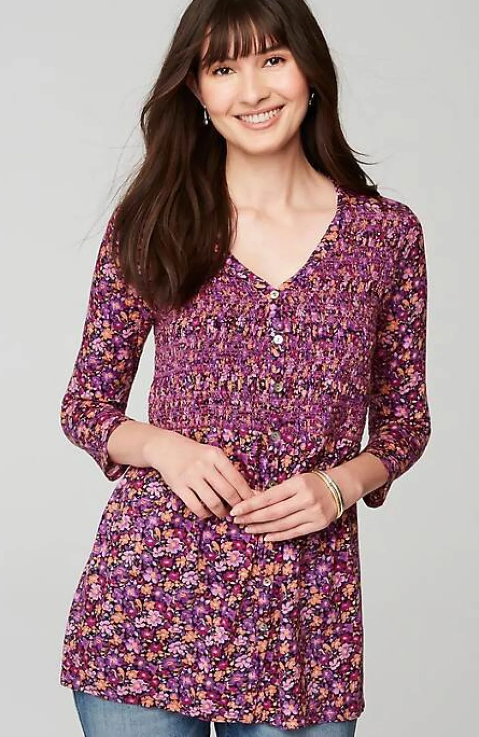 Smocked-Bodice Tunic | Jjill