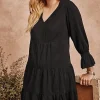 Smocked-Sleeves Tiered Dress | Jjill