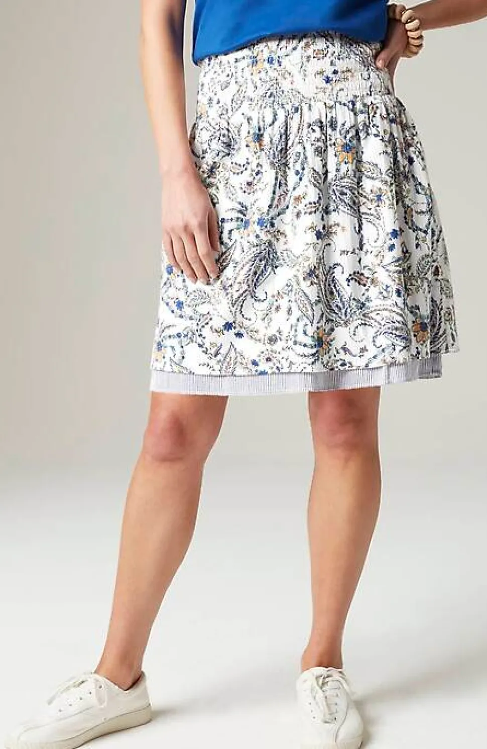 Smocked-Waist Layered Skirt | Jjill