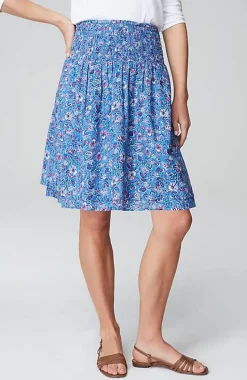 Smocked-Waist Layered Skirt | Jjill