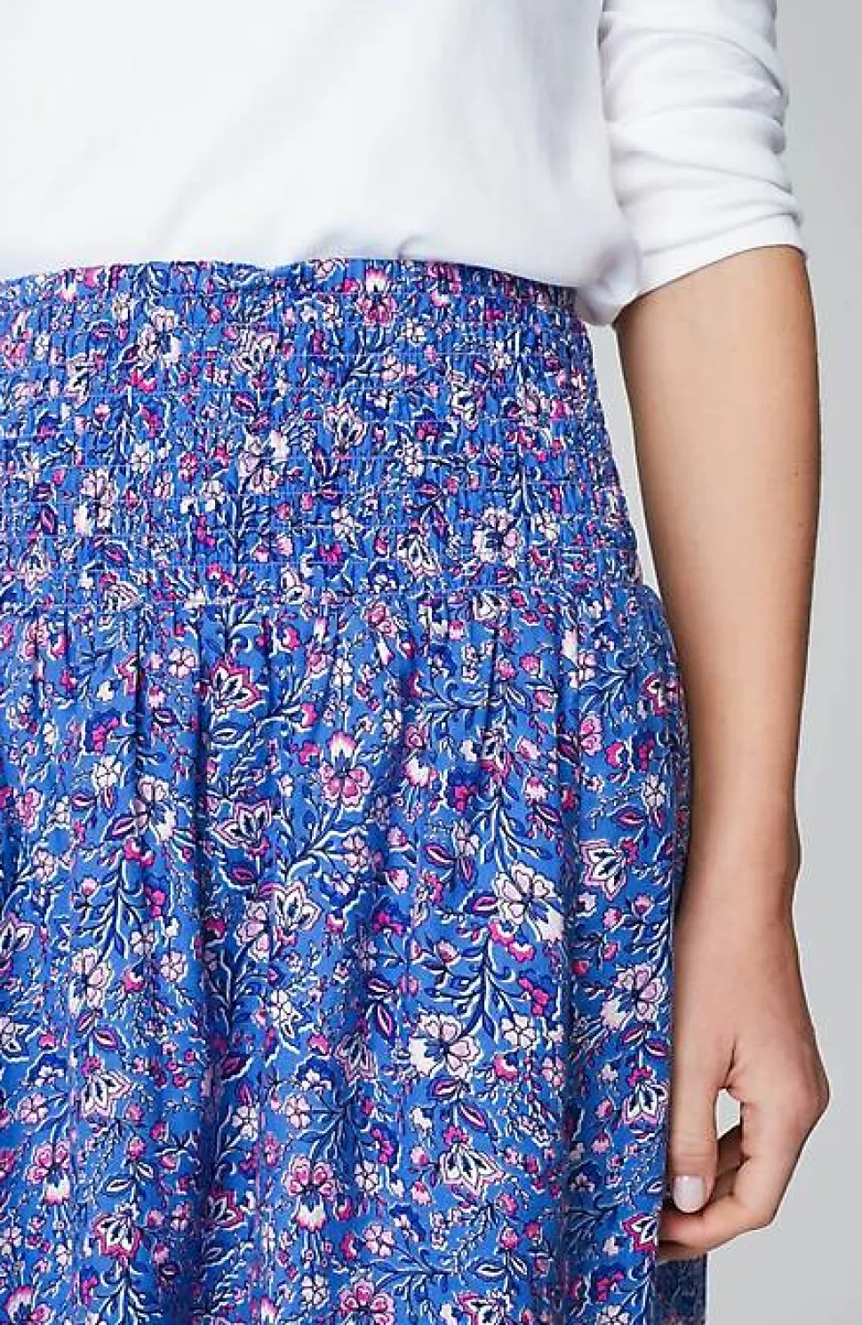 Smocked-Waist Layered Skirt | Jjill
