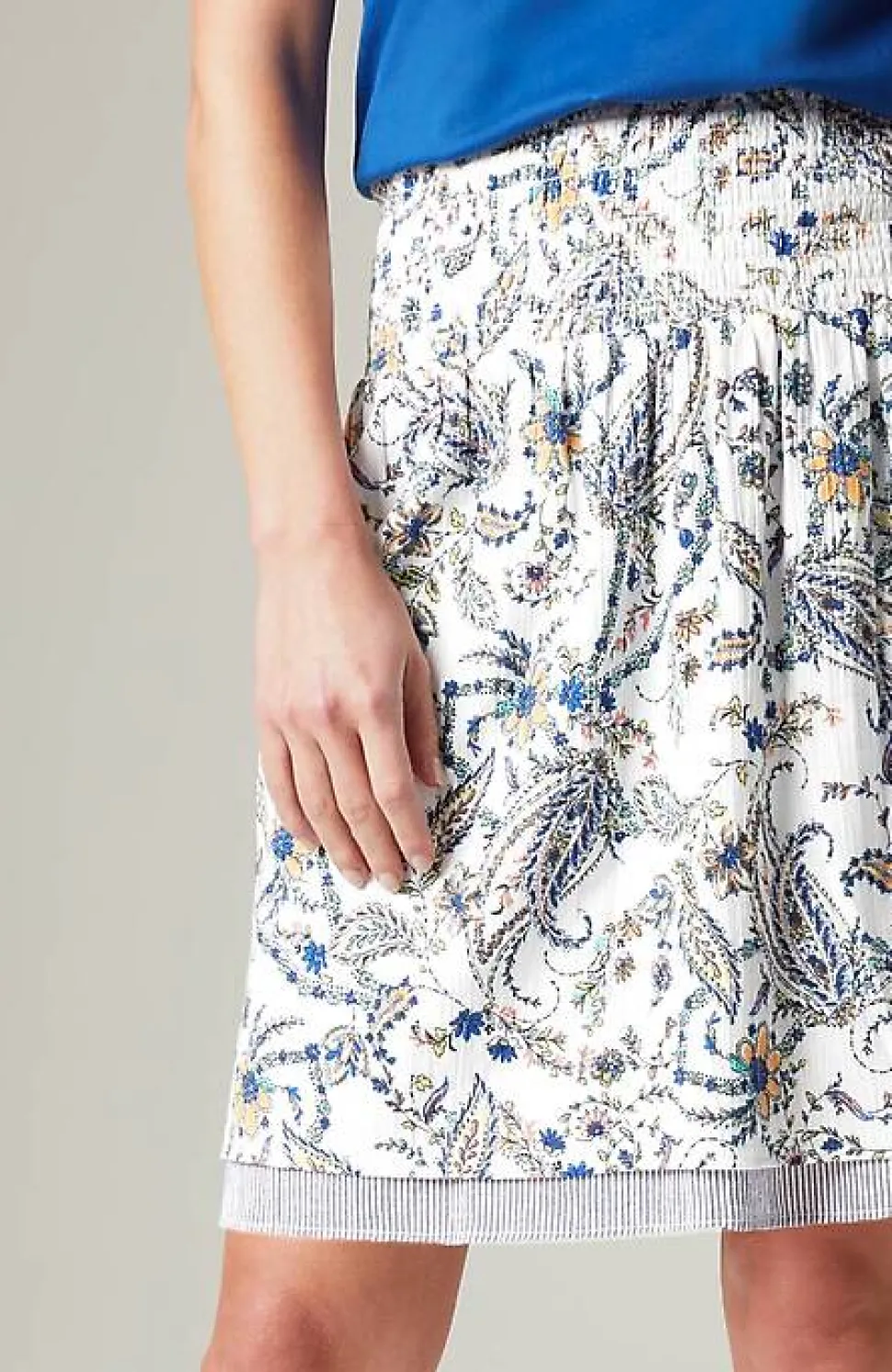 Smocked-Waist Layered Skirt | Jjill