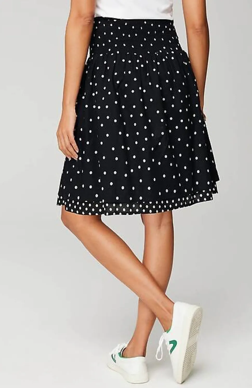 Smocked-Waist Layered Skirt | Jjill