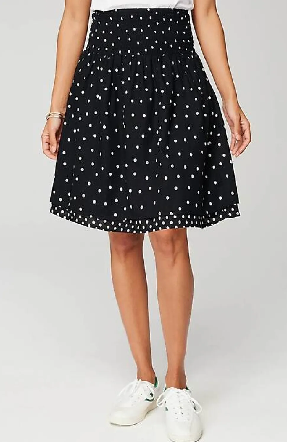 Smocked-Waist Layered Skirt | Jjill