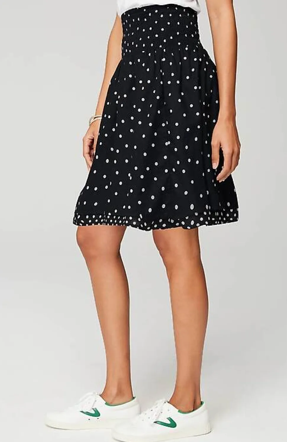 Smocked-Waist Layered Skirt | Jjill