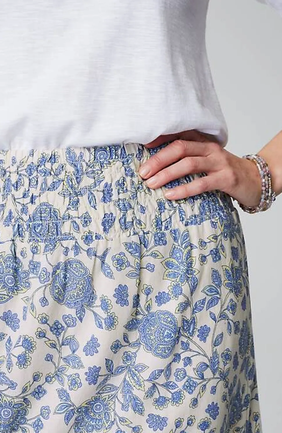 Smocked-Waist Tiered Maxi Skirt | Jjill