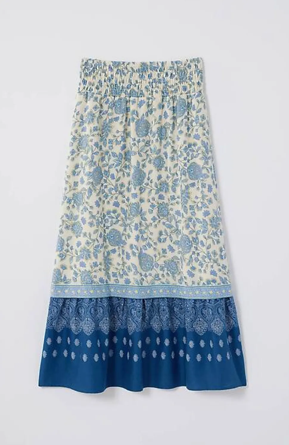 Smocked-Waist Tiered Maxi Skirt | Jjill