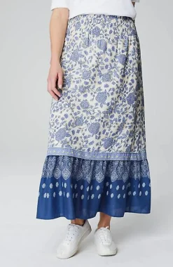 Smocked-Waist Tiered Maxi Skirt | Jjill