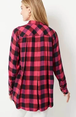 Soft Button-Front Plaid Tunic | Jjill