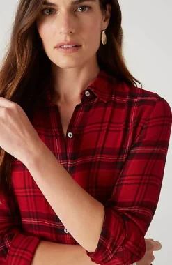 Soft Button-Front Plaid Tunic | Jjill