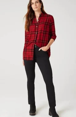 Soft Button-Front Plaid Tunic | Jjill