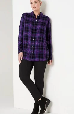 Soft Button-Front Plaid Tunic | Jjill