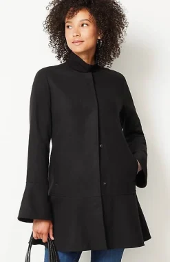 Soft-Brushed Flounce-Hem Jacket | Jjill