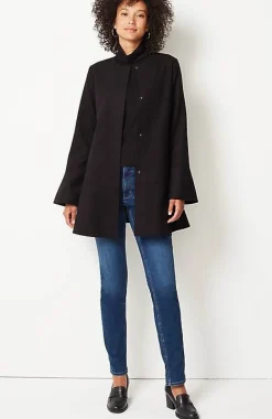 Soft-Brushed Flounce-Hem Jacket | Jjill