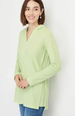 Soft-Brushed Waffle Hoodie Tunic | Jjill