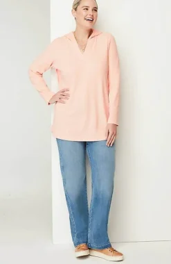 Soft-Brushed Waffle Hoodie Tunic | Jjill