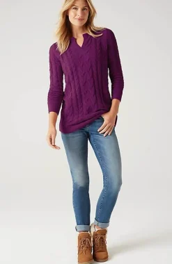 Split-Neck Chenille Tunic | Jjill
