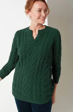 Split-Neck Chenille Tunic | Jjill