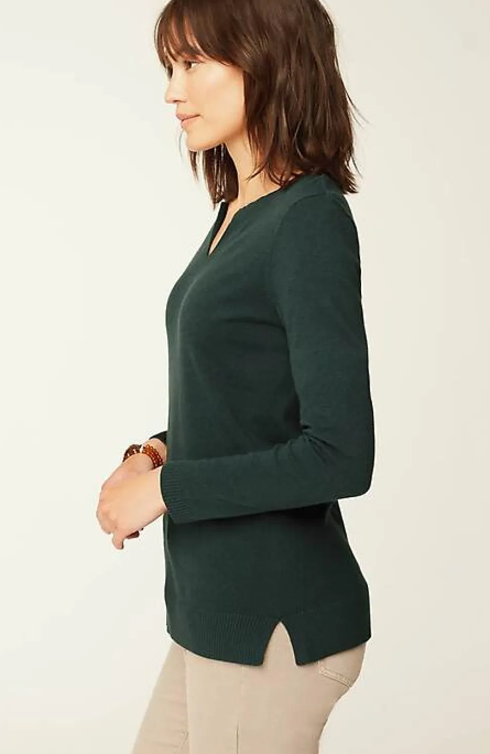 Split-Neck Pullover Sweater | Jjill