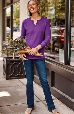 Split-Neck Pullover Sweater | Jjill