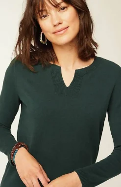 Split-Neck Pullover Sweater | Jjill