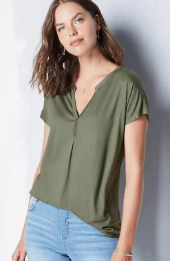 Split-Neckline A-Line Top | Jjill