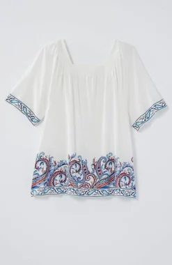 Square-Neck Elbow-Sleeve Top | Jjill