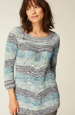 Textured Convertible-Shoulder Sweater | Jjill