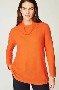 Textured Cowl-Neck Sweater | Jjill