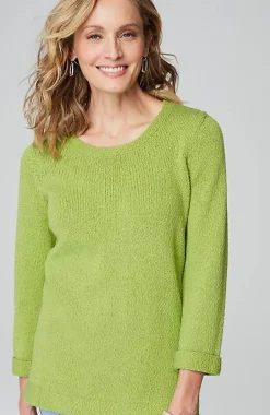 Textured 3/4-Sleeve Pullover Sweater | Jjill