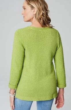 Textured 3/4-Sleeve Pullover Sweater | Jjill