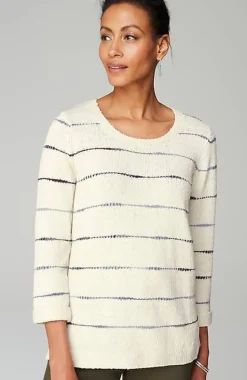 Textured 3/4-Sleeve Pullover Sweater | Jjill