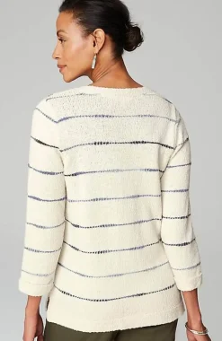 Textured 3/4-Sleeve Pullover Sweater | Jjill