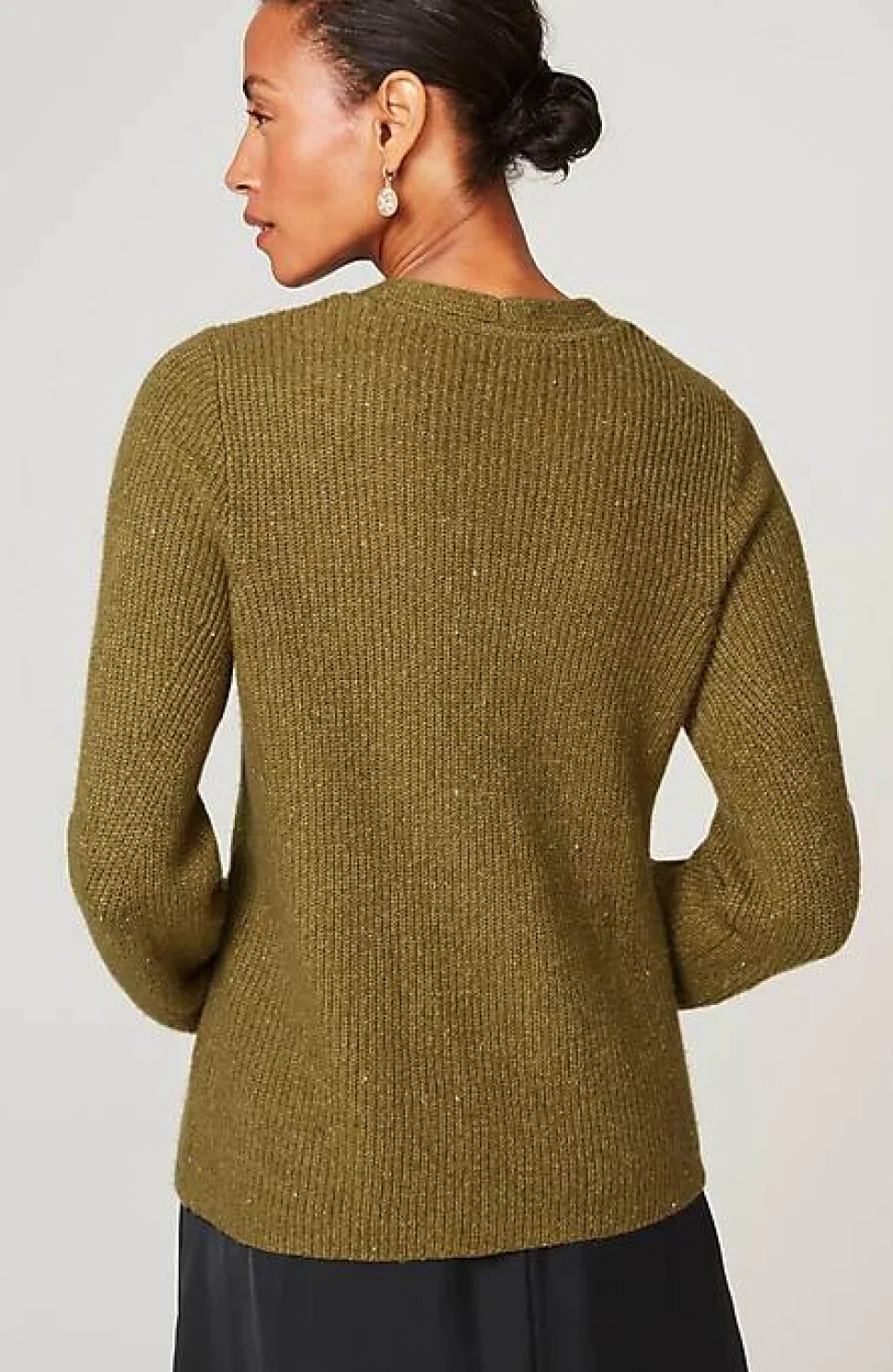 Tweed V-Neck Sweater | Jjill