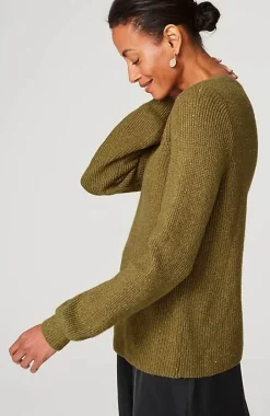 Tweed V-Neck Sweater | Jjill
