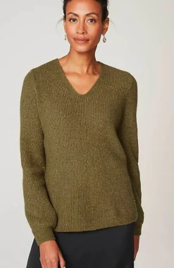Tweed V-Neck Sweater | Jjill