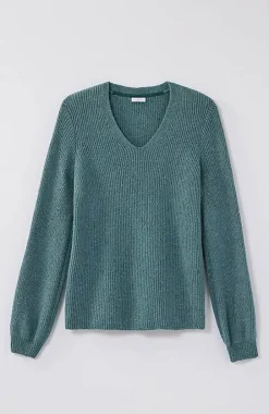 Tweed V-Neck Sweater | Jjill