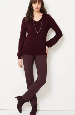 Tweed V-Neck Sweater | Jjill