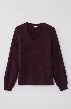 Tweed V-Neck Sweater | Jjill