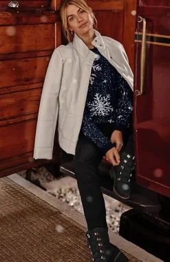 Tweeded Snowflake Sweater | Jjill