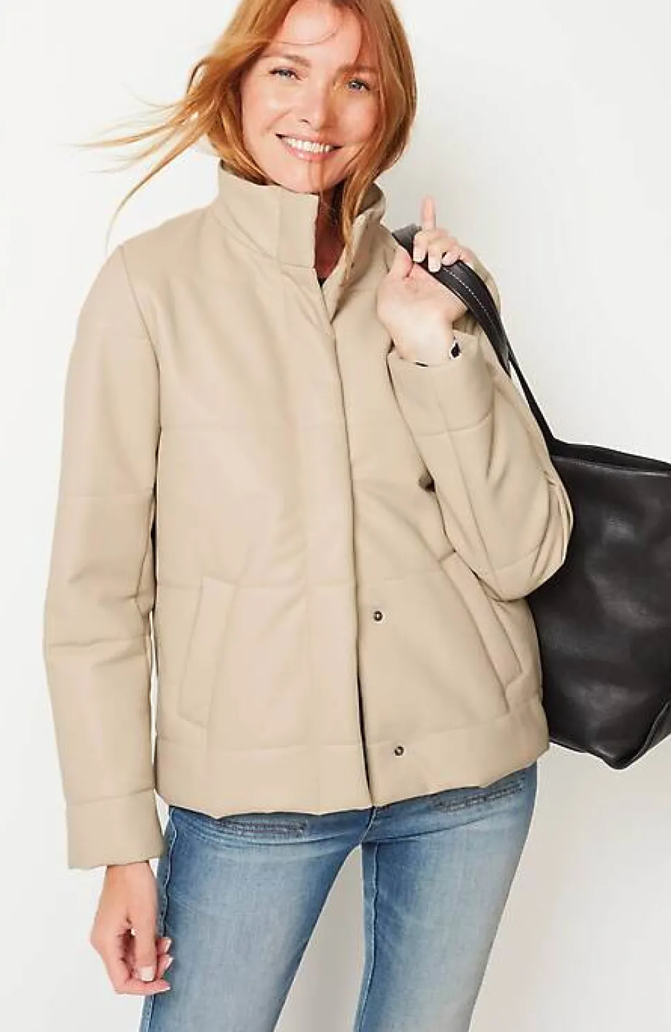 Vegan-Leather Puffer Jacket | Jjill