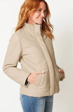 Vegan-Leather Puffer Jacket | Jjill