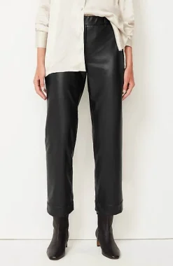 Vegan-Leather Straight-Leg Trousers | Jjill