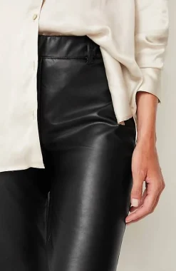 Vegan-Leather Straight-Leg Trousers | Jjill
