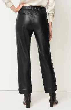 Vegan-Leather Straight-Leg Trousers | Jjill