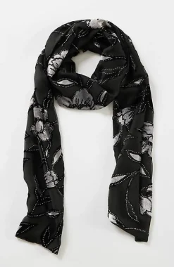 Velvet Burnout Metallic-Printed Scarf | Jjill