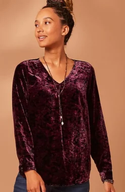 Velvet Paisley-Printed Top | Jjill