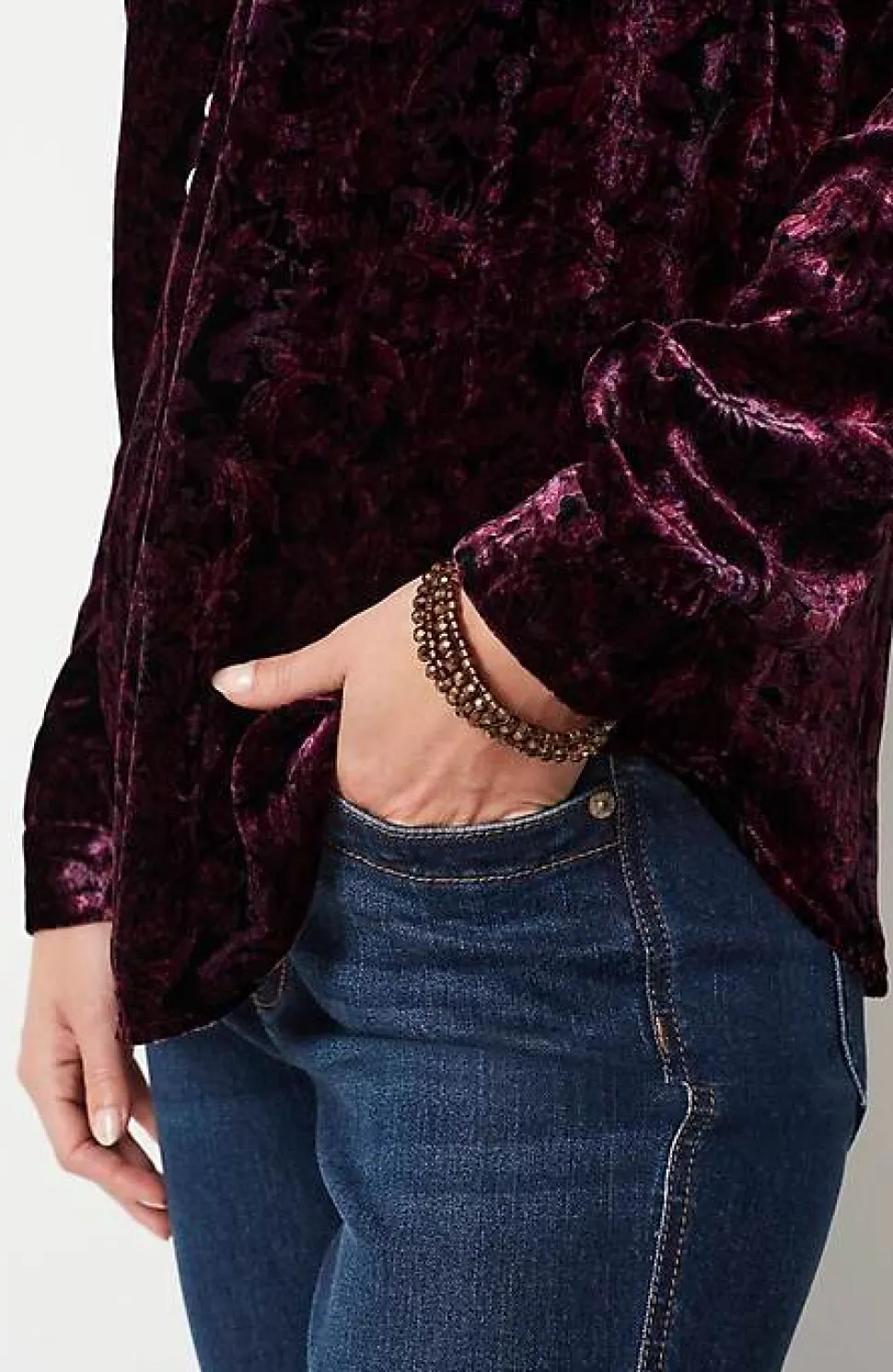 Velvet Paisley-Printed Top | Jjill