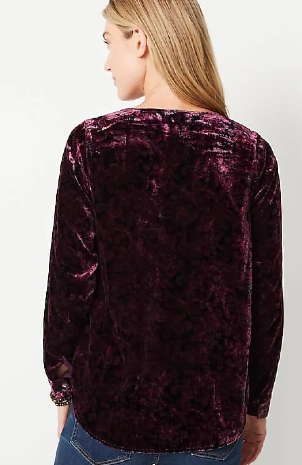 Velvet Paisley-Printed Top | Jjill